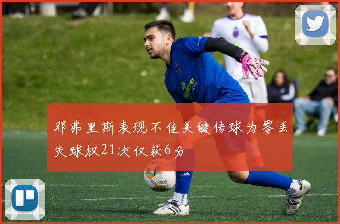 邓弗里斯表现不佳关键传球为零丢失球权21次仅获6分